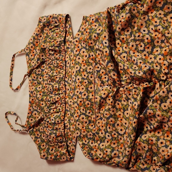 Women's Floral,Size XL, Open Back, Ruffle, Midi Summer Sexy Sun Dress - Picture 4 of 10